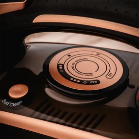 Resigilat: Fier de calcat Oliver Voltz OV51050I, 3000W, 420 ml, Ceramic, Oprire automata, Abur, Negru/auriu