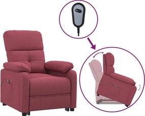 vidaXL Fotoliu cu ridicare, roșu vin, material textil