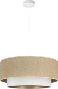 Pendul SARTA pe cablu, 1xE27/60W/230V, Ø 45 cm, alb/iută