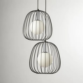 Lustră pe cablu BELL 2xG9/12W/230V negru/crom lucios