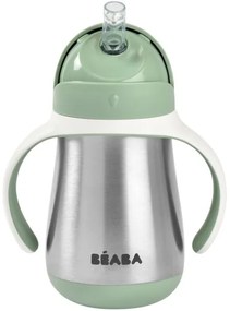 Beaba - Cană termoizolantă cu pai 250 ml, verde
