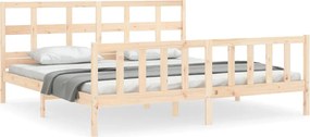 vidaXL Cadru de pat fără saltea, 200x200 cm, lemn masiv pin