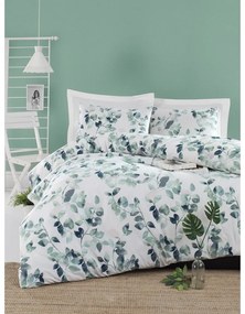 Lenjerie de pat albă-verde pentru pat dublu 200x200 cm Sabine – Mijolnir