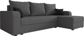 Coltar extensibil reversibil VALERIO 238x140 cm, gri inchis + 2 perne GRATUIT