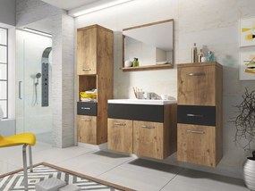 Mobilier baie Lunara (kastanien breslau + kastanien breslau + grafit Negru) (fără sifon, fără baterie). 1053685