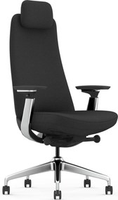 Scaun Ergonomic Premium cu Tetieră Reglabilă, Suport Lombar Ajustabil, Cotiere 3D, Mecanism Multifuncțional și Bază din Aluminiu, Negru