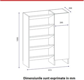 Pantofar hol Ilga Homs 81.3 x 29.8 x 100, Alb