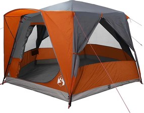 vidaXL Cort pentru 5 persoane Gri și Portocalie 333 x 317 x 194 cm
