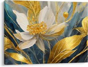 Tablou - Pictura de flori de aur (70x50 cm)