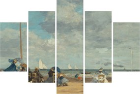 Tablou - Eugène Boudin, Beach  at Trouville, reproducere (150x105 cm)