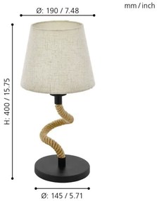Eglo 43199 - Lampă de masă RAMPSIDE 1xE27/28W/230V