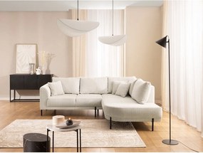 Colțar bej cu tapițerie din chenille (cu colț pe partea dreaptă/în formă de ”L”) Mauris – Ropez