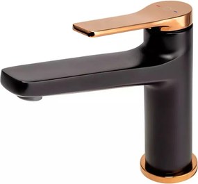 Baterie lavoar FDesign Seppia monocomanda negru - rose gold