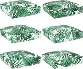 vidaXL Pernă 6 pcs Model cu frunze 40 x 40 x 8 cm Material Oxford