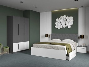 Set mobila dormitor 4 piese Gri/Alb Shape C02