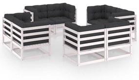 3076335 vidaXL Set mobilier de grădină cu perne, 8 piese, lemn masiv de pin