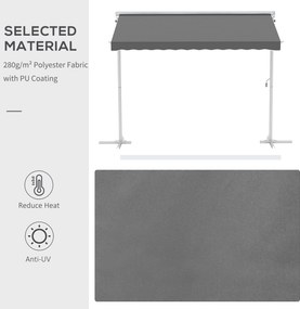 Outsunny copertina de soare reglabila, 295x294cm, gri | AOSOM RO