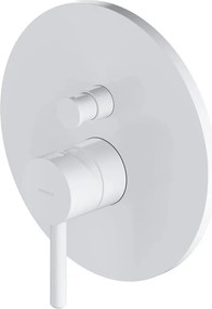 Baterie cada-dus incastrata Omnires Y monocomanda finisaj alb mat cu corp ingropat inclus