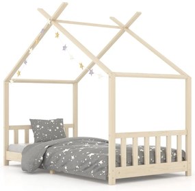 283366 vidaXL Cadru de pat pentru copii, 90 x 200 cm, lemn masiv de pin