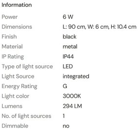 Aplica de perete LED iluminat baie IP44 Tampa 90cm