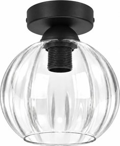 BRILAGI - Lampă de tavan LED RETRO GLASS 1xE27/60W/230V Ø 18 cm negru/transparent
