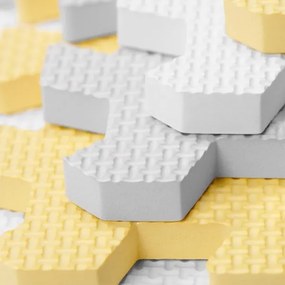 KINDERKRAFT - Puzzle din spumă LUNO 30 piese gri/galben