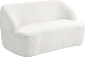 HOMCOM Canapea 2 Locuri, Design Curbat, Canapea cu Material Textil Moale, pentru Living, Dormitor, Birou la Domiciliu, Crem | Aosom Romania