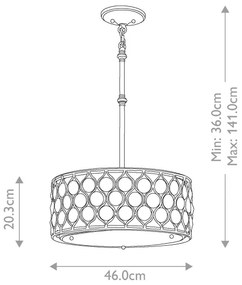 Lustră pe tijă Feiss FE-LUCIA-B LUCIA 3xE27/60W/230V