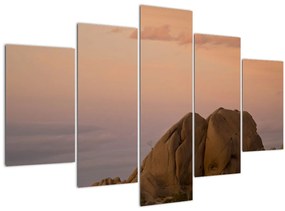 Tablou cuu apus de soare în stânci (150x105 cm)