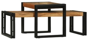 vidaXL Masă de cafea 2 pcs Maro 48 x 40 x 40 cm lemn masiv de acacia