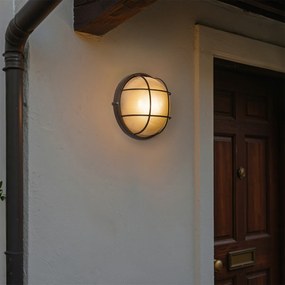 Lampă de perete exterioară industrială maro ruginiu IP44 - Hanneke