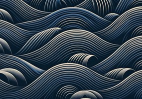 Fototapet - Valuri geometrice întunecate (147x102 cm)