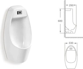 Pisoar Suspendat cu Senzor, din Ceramica, Alb KZ