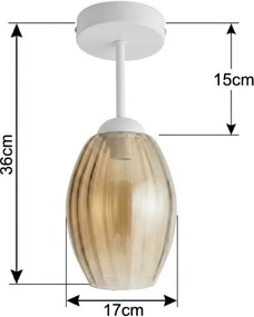 BRILAGI - lustră LED aplicată R GLASS 1xE27/60W/230V Ø 17 cm alb/bej fumuriu