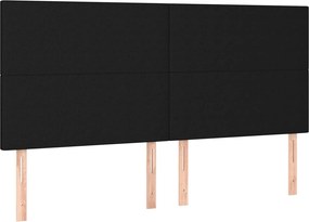 vidaXL Tăblie de pat neagră 180x5x118/128 cm, material textil