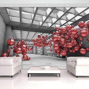 Fototapet - Modernism 3D roșu - încăpere (254x184 cm), în 8 de alte dimensiuni noi