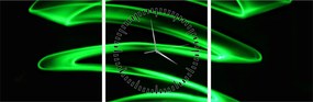 Tablou - valuri neon (cu ceas) (90x30 cm)