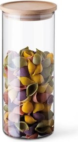 Doză din sticlă Simax 5142 cu capac din lemn,1,4 l