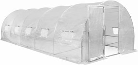 Solar de grădină 3x8m cu cadru metalic și ușă Garden Point alb