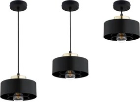Brilagi - Lustră suspendată pe cablu SPRING 1xE27/60W/230V Ø20 cm negru/auriu