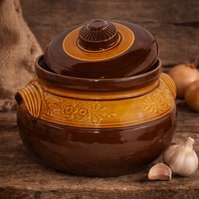 Oala din Lut Glazurata pentru Sarmale si Friptura ,   6 Litri