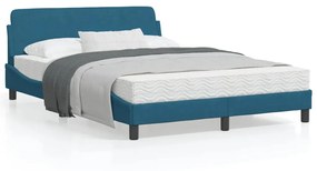 373156 vidaXL Cadru de pat cu tăblie, albastru, 120x200 cm, catifea