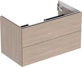 Dulap baza suspendat Geberit One stejar bej 90 cm cu 2 sertare