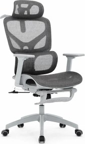 ORTHOFLEX Elite Mesh – Scaun Ergonomic, Suport Lombar Dinamic, Cotiere 3D, Tetieră Reglabilă, Suport Picioare, Full Mesh, Gri