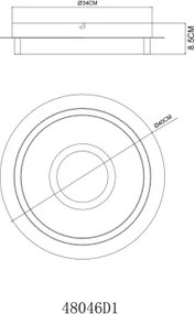 Globo 48046D1 - Plafonieră LED ZARA, 24W, 230V, 3000K (alb cald), Ø 40 cm