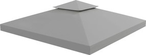 Outsunny Acoperiș de înlocuire pentru pavilion 3 x 3 m, impermeabil, acoperiș dublu cu orificii de scurgere, gri deschis | Aosom Romania