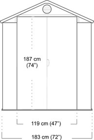 Căsuță de grădină din plastic Darwin 6x6, gri