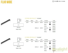 Lustra LED profesionala 26W 3000K FLUO WIDE 1200 negru 191997