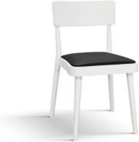Scaun Lola, structura lemn fag si piele ecologica - ALB