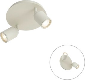 Spot modern de baie bej cu 2 lumini IP44 - Ducha